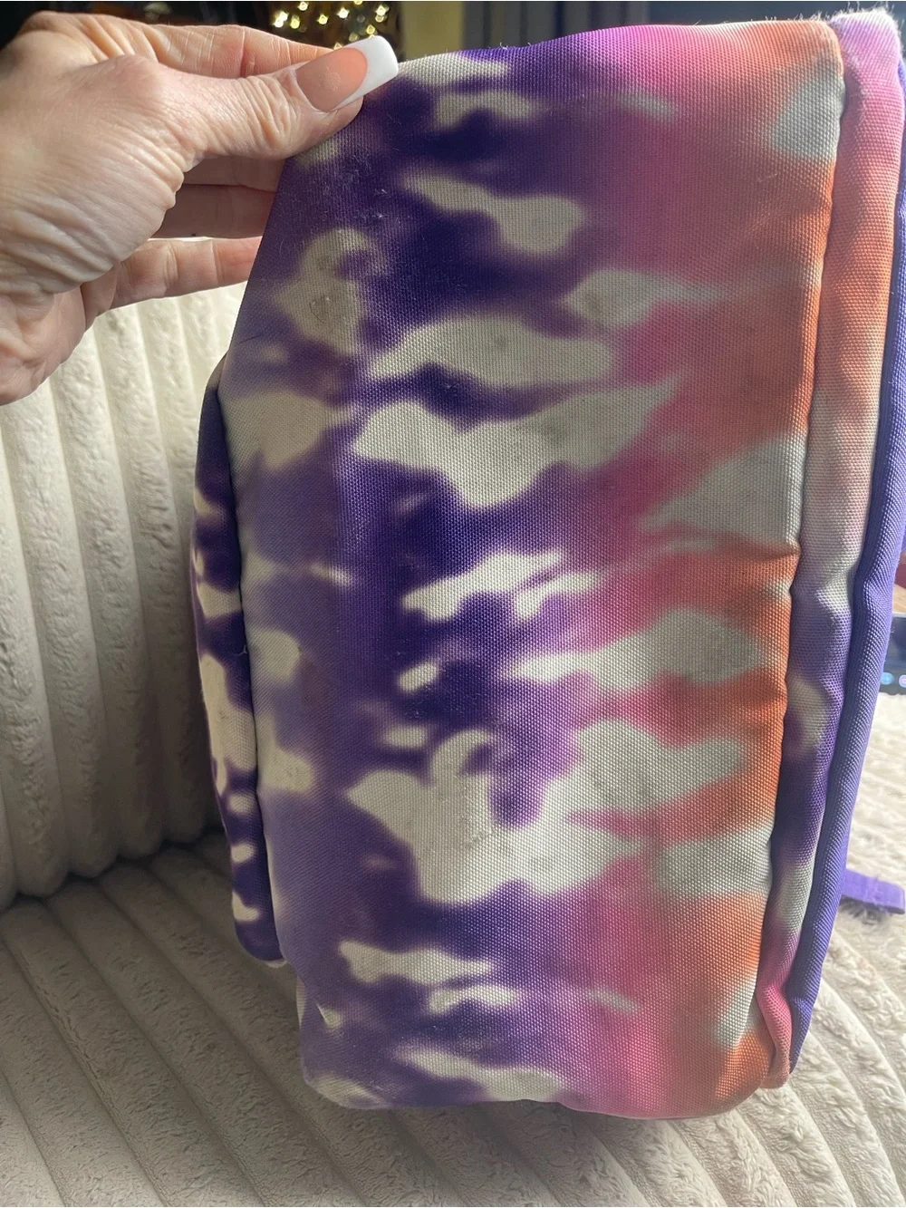 Purple & Pink Tie-Dye Canvas Backpack - Unbranded